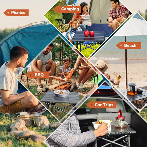 Opliy Portable Folding Camping Table for 1-2 Persons, Lightweight Collapsible Table with Carry Bag for BBQs, Hiking,