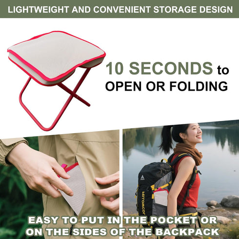 KCTXIPE Set Mini Easy Carry Outdoor Chair Compact Carry Chair for Camping, Hiking, Fishing, Gardening and Outdoor Use
