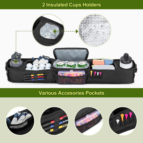 Golf Cart Inner Storage Tray - No-Drilling Front Storage Basket Compatible with EZGO Drive Club Car Kandi Golf Cart