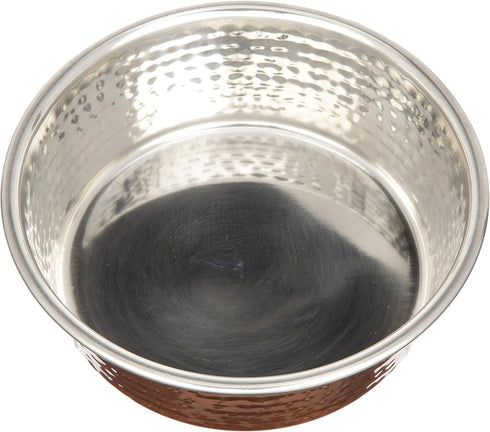 Neater Pet Brands Hammered Decorative Designer Bowls - Luxury Style Premium Dog and Cat Dishes (Medium, Copper)