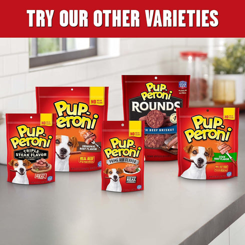 Pup-Peroni Dog Treats, Triple Steak Flavor, 22.5 Ounce, Ribeye, Top Sirloin, NY Strip