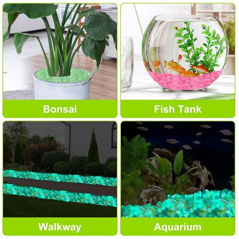 100pc Luminous Stones, Glowing Rocks for Aquarium Decoration, Glow Stones for Fish Tank and Garden Pebbles, Purple