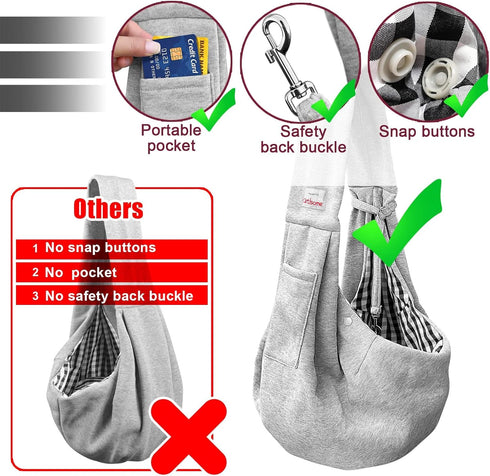 Stylish Dog Carrier Sling for Traveling, Comfortable Purse for Small Dogs, Hands-Free Design