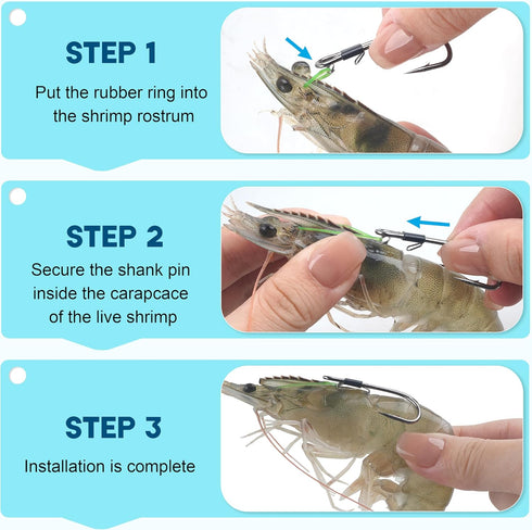 10pcs Live Shrimp Hooks, Double Fishing Hooks Shrimp Hooks Live Bait Holder Hooks Shrimp Walker Fishing Hooks Saltwater