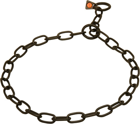 Herm Sprenger Black Stainless Steel Medium Link Chain Collar - 3.0 mm x 22 inches