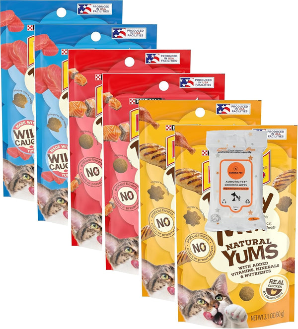 Aurora Pet Variety Pack (6) Natural YUMS Cat Treats (2) Real Chicken