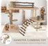 VolksRose Set Chinchilla Wooden Hamster Playground Platform, Hamster Climbing Toy, Natural Living Climb System, Small