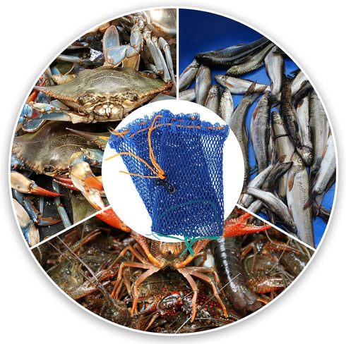 3 3 Skylety Pieces Crab Trap Bait Bags Outdoor Sports Style with Pieces Rubber Locker for Fishing Crab Traps Catch