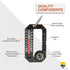 Sun Company HikeHitch 2 Carabiner with Thermometer and Compass for Camping, Hiking, and Backpacking