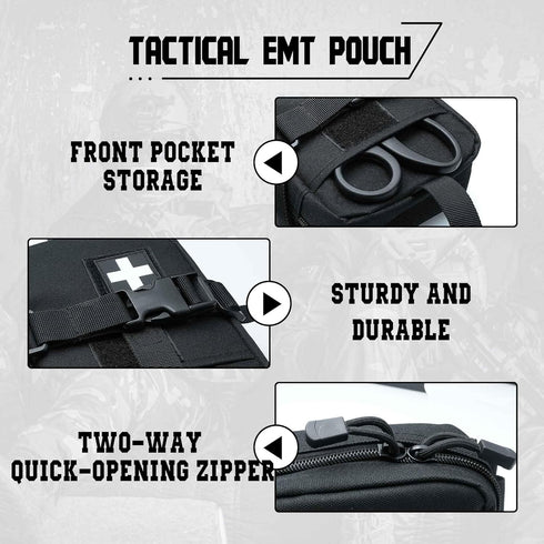 Upgrade Molle Rip Away Ifak Pouch, Tactical Small Belt First Aid Medical Utility EMT Pouch