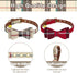 PUPTECK Puppy Collar with Bell, XXS Adjustable Bowtie Soft Leather Dog Collar for Cats & Extra Small Dogs (2 Packs)