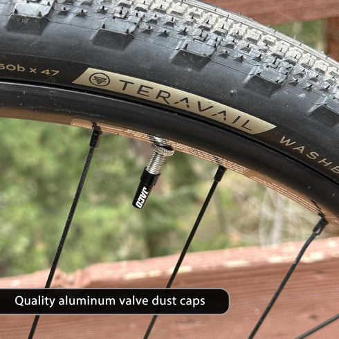 JACO Presta Valve Core Repair Kit for Bike Tires - Includes (12X) Replacement Valve Cores, (4X) Valve Caps & Removal