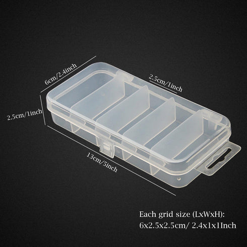 Honbay 2PCS Small Clear Visible Plastic Fishing Tackle Accessory Box, 5x2.4x1Inch Storage Container
