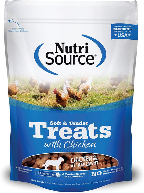 Nutri Source TU80020 Soft & Tender Chicken Treats for Dogs, 14 oz