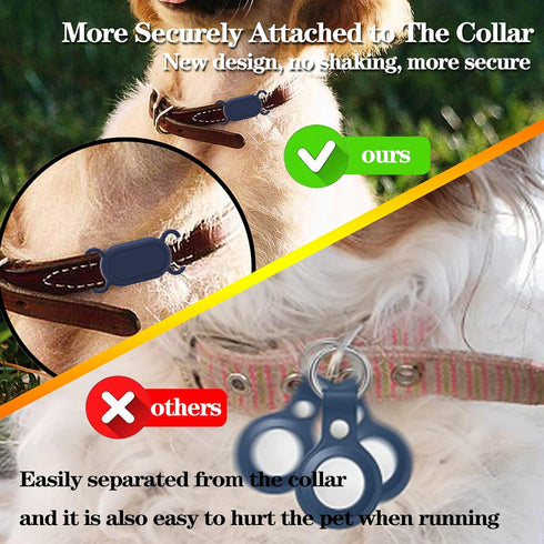 2 Pack Waterproof Dog Collar Holder for Samsung Galaxy SmartTag 2, Silicone GPS Tracker Hidden Anti-Lost Case (Black,
