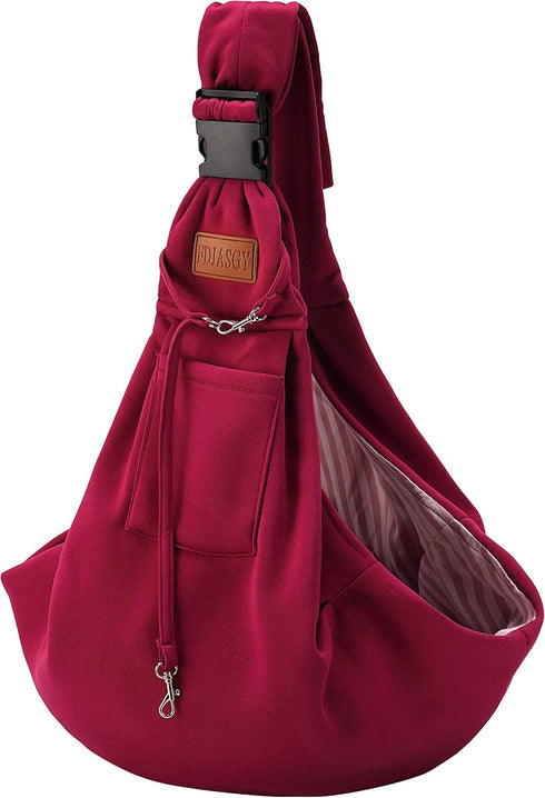 FDJASGY Small Dog Sling Cat Carrier, Adjustable Hands-Free Reversible Travel Bag for Outdoor