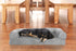 Furhaven Pillow Dog Bed for Medium/Small Dogs, Removable Bolsters, Washable Cover, Faux Fur & Velvet, Smoke Gray