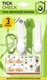 TickCheck Tick Remover Spoon - 3 Pack Lightweight Tick Remover Tools with Free Tick ID Card & Carabiner
