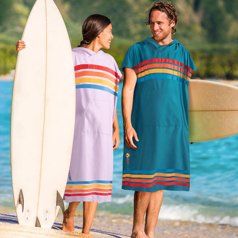 Sunset SUN CUBE Surf Poncho Changing Robe with Hood, Quick Dry Microfiber Wetsuit Changing Towel for Surfing Beach Swim