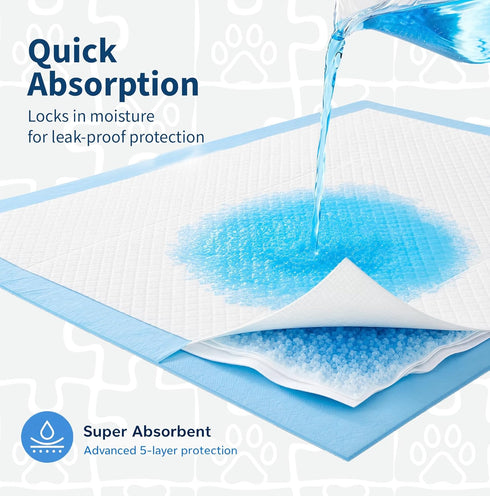 23 23 Dog Training Pads x Leak-Proof, Super Absorbent Puppy Pads with Adhesive Tabs, Odor Control, Disposable Potty