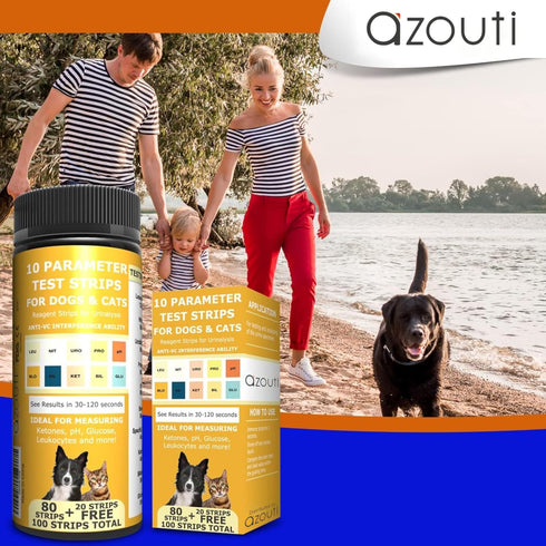 Pet Test Strips for Dogs, Cats, and Other Animal Pets. Accurate Urine Monitoring and Testing Kit That Helps