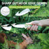Fixed Blade Hunting Knife, Full Tang Stainless Steel Camping Knife with Gut Hook Edge, Green Wooden Handle, Sheath