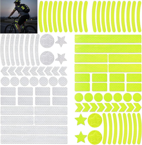 HOXITRADE 104 PCS Reflective Stickers, High Visibility Safety Tape for Bike Helmet, Bicycle,