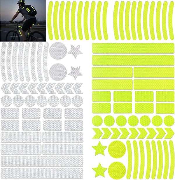 HOXITRADE 104 PCS Reflective Stickers, High Visibility Safety Tape for Bike Helmet, Bicycle,