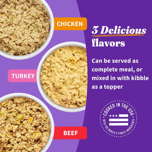 Pack, 13.2 Oz (Pack 6) Halo Wet Dog Food Variety Three Canned Whole Meat Chicken Stew, Beef Stew, Turkey & Salmon Stew