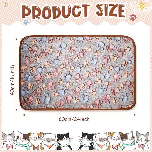 8 Pcs Fleece Dog Blankets, Puppy Blankets for Small Dogs Cats, Soft Coral Velvet Warm Sleep Mat, Dark Gray, 24 x 16 Inch