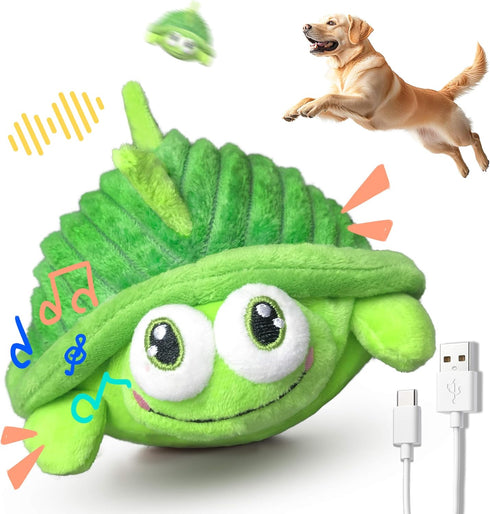 GUKCO Interactive Moving Dog Toys Plush Chew Toy with Bouncing Ball, Music