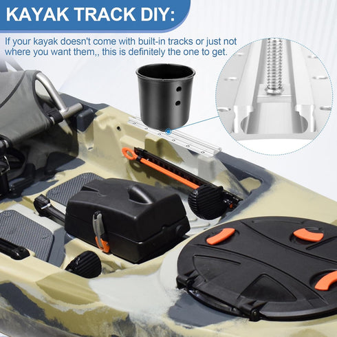 GTTL175 Gear Trac for Kayak, Top Loading Stainless Steel Mount for 1/2" Wide Track Hardware (Rod/Paddle Holder)