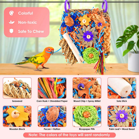 KATUMO Bird Toys, Parakeet Cockatiel Foraging Toys, Shredder Toys for Parakeet Cockatiel Conure Lovebird