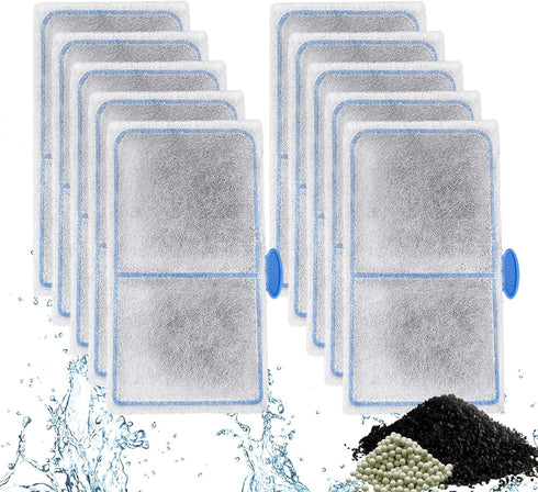 driamor 10 Pack Filter Cartridges for Top Fin EF-S Element and BF5 BETTAFLO Filter, Thickened Replacement Filters