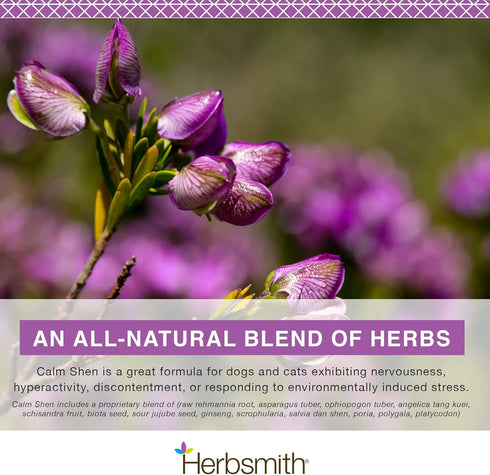 Herbsmith Calm Shen Herbal Blend for Dogs & Cats, Natural Anxiety Remedy, 75g Powder