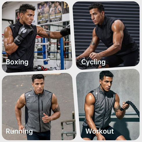 Men's Full Zipper Sweat Vest - HOTSUIT Sauna Vest for Weight Loss & Gym