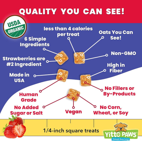 Organic Puppy Treats - Healthy Dog Training Treats, All Natural Dog Biscuits for Small Dogs & Puppies, Mini Peanut