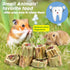 Rabbits(3.9oz/110g) Abizoo Rabbit Chew Toys for Bunny Natural Papaya Wood Chew Treats with Organic Alfalfa Hay, Dried