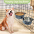 kathson 2 Pcs Dog Kennel Water Bowl - Stainless Steel No Spill Hanging Pet Food Water Bowl for Cats & Dogs (Gray)