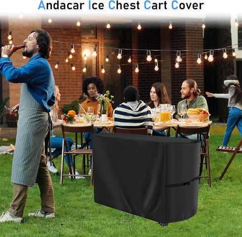 80 33"L19"W18"H Outdoor Cooler Cover for Permasteel Qt Rolling Patio Cooler Cart, Waterproof Ice Chest Cart Cover Patio
