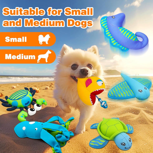 Dog Pool Toys, Floating Squeaky Water Toys for Small and Medium Dogs, Interactive Outdoor Beach Toys - Turtle