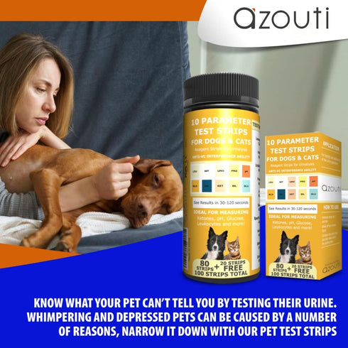 Pet Test Strips for Dogs, Cats, and Other Animal Pets. Accurate Urine Monitoring and Testing Kit That Helps