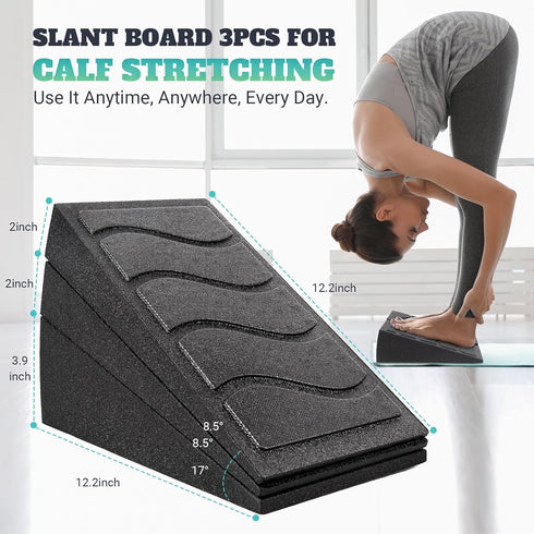 Slant Board for Calf Stretching - 5 Adjustable Angles Incline Board for Squat Wedge, 480 lbs Weight Capacity
