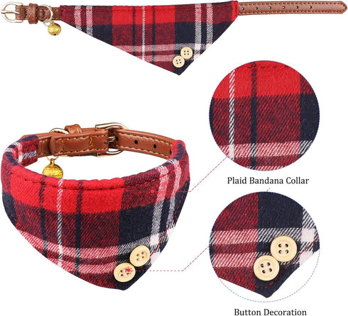 3 PCS Puppy Collar and Leash Set, Dog Collars for Small Dogs with Bow Tie, Bell, and Bandana Leather Collar for Puppies