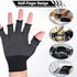 Xthrotsenk 2 Pairs Fingerless Work Gloves Workout Gloves for Men Black Half Gym Glove Thin Non Slip Exercise Anti-Slip