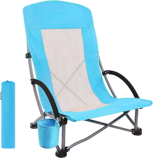 Beach Chairs Beach Chairs for Adults Folding Camping Chair with High Mesh