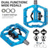 FOOKER MTB Mountain Bike Pedals, 3 Bearing Flat Platform, Compatible with Sealed Clipless Aluminum Pedals