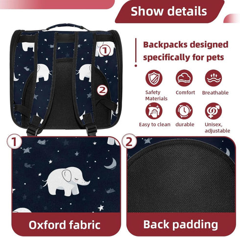 Backpack Backpack White Baby Elephants Cat Carrier, Breathable Cat Carrier Large Space Bubble Pet for Kitty Small Dog