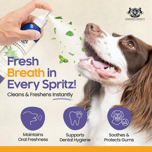 8 oz Dog Mouthwash, Dog and Cat Breath Spray with Baking Soda - Natural Dog Breath Fresheners with Mint and Aloe Vera