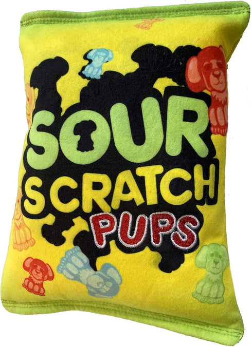 Huxley & Kent Sour Scratch (Small) Power Plush Dog Toy with Squeaker, Funny Cute Dog Toy